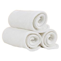 AEREX Reusable White Inserts Pads for Diapers Bamboo Charcoal Inserts Liners Natures Cloth Diaper Liner Wet Free Booster Inserts Nappy Inserts for Baby Cloth Diapers (Pack of 3)-20