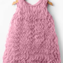 Mark & Mia Woven Sleeveless Solid Party Dress With Ruffle Detailing - Pink-picture-6