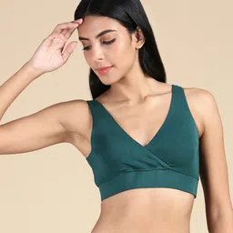 &Circus Modal Solid Maternity Bra With Nursing Access - Green-picture-3