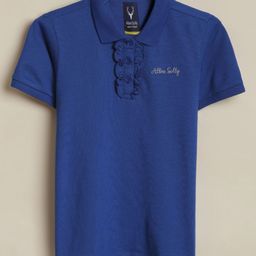 Allen Solly Junior Girls Solid Polo Collar Cotton T-shirt-picture-2