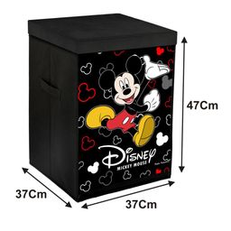 Disney By Kuber Fun Homes Foldable Storage Box With Lid Disney Mickey Mouse Print Set Of 2  - Black image 3