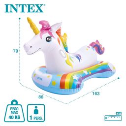 Intex Inflatable Ride on Unicorn Float for Kids - Multicolour image 4