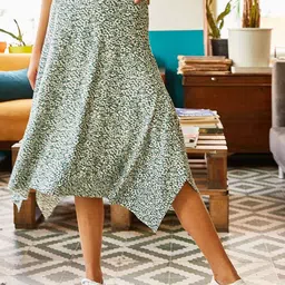 Olalook Women Printed Flared Knee Length Skirt-40
