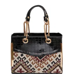 FABBHUE Geometric Printed Structured Handheld Bag image 4
