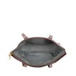 ENOKI Purple Structured Shoulder Bag with Tasselled image 4