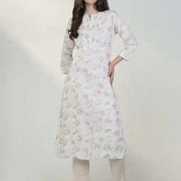 SHOWOFF White & Beige Printed Kurta-picture-40