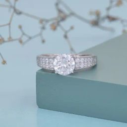 Ornate Jewels 925 Silver 2 Carat Round American Diamond Solitaire Ring-image-96