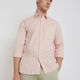 Parx Red Cotton Slim Fit Printed Shirt-image-21