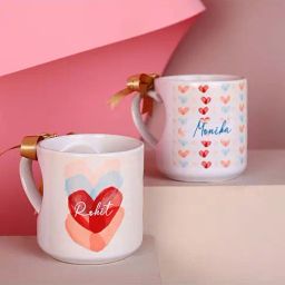 FNP Personalised Curved Heart Mugs - Set of 2-25