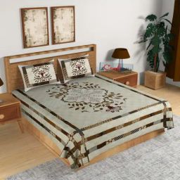 eCraftIndia Multicolor Cotton 180 Bed Sheet Set-image-10
