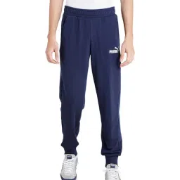 Puma Knitted Blue Essential Cotton Joggers-image-2