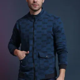Campus Sutra Blue Checks Windcheater Jacket-picture-44