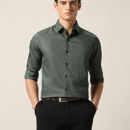 Arrow Men Slim Fit Floral Printed Spread Collar Pure Cotton Formal Shirt-picture-45