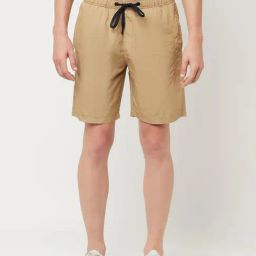 Octave Khaki Regular Fit Shorts-picture-1