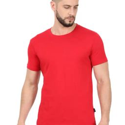 Masculino Latino Red Cotton Regular Fit T-Shirt-image-13