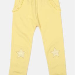 H by Hamleys Infants Girls Light Yellow Solid Joggers-image-4