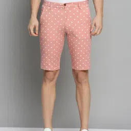 SHOW OFF Peach Cotton Regular Fit Printed Shorts-picture-29