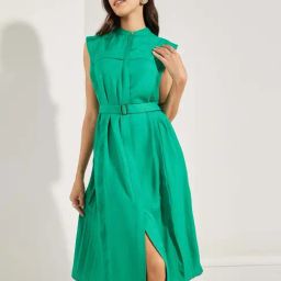Styli Green Regular Fit Midi Dress-image-88