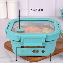 Glasafe Fresh Grip Mellow Green Borosilicate Tiffin - Set of 2 image 5