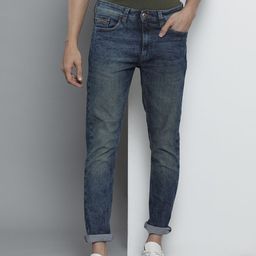 The Indian Garage Co Men Blue Slim Fit Light Fade Stretchable Jeans-image-78