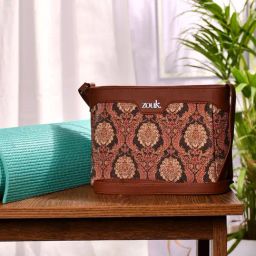 ZOUK Brown Printed Cross Body Bag-image-10
