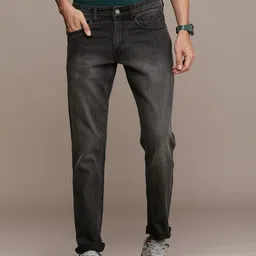 WROGN Men Mid-Rise Slim Fit Light Fade Stretchable Jeans-picture-10