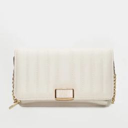 Ginger by Lifestyle Off white Quilted Clutch-picture-43