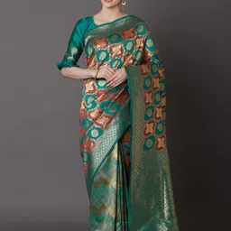 KALINI Floral Zari Art Silk Heavy Work Kanjeevaram Saree-picture-12