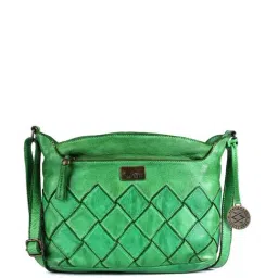 KOMPANERO Anna Light Green Leather Textured Sling Handbag-image-79