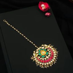 Abdesigns Elite Pachi Kundan Gold-Plated Maang Tikka-image-71
