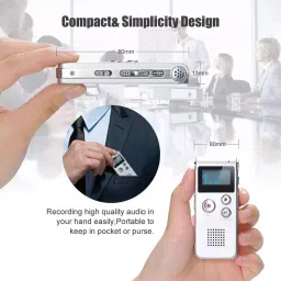 CAMLEIGH Portable Digital Voice Recorder Assorted with Earphone & 8 GB In-built Memory image 2
