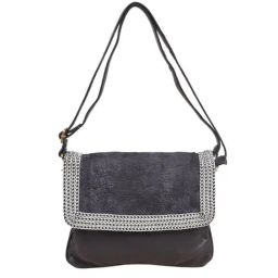 KOMPANERO Helena Black Leather Textured Sling Handbag-image-71