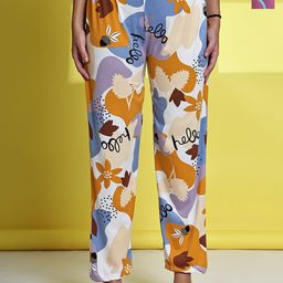 ETC Women Pack Of 2 Printed Cotton Mid-Rise Lounge Pants-picture-12