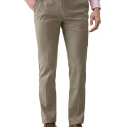Park Avenue Brown Polyviscose Slim Fit Formal Trosuers-picture-16