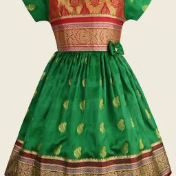 Wish Karo Kids Green Self Frock-image-109
