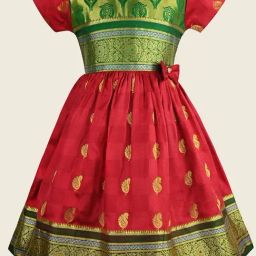 Wish Karo Kids Maroon Self Frock-picture-45