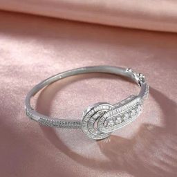 Priyaasi Silver American Diamond Wraparound Stackable Bracelet-42