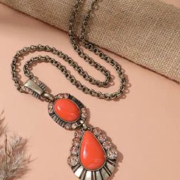 Sohi Multicolour Designer Statement Stones Necklace-image-19