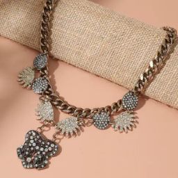 Sohi Multicolour Designer Statement Stones Necklace-22
