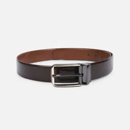 Peter England Brown Leather Solid Reversible Belt-picture-49