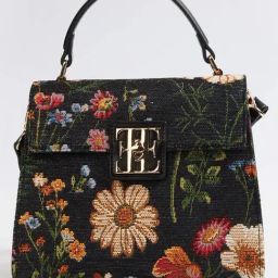 Elle Black Printed Handbag-image-6