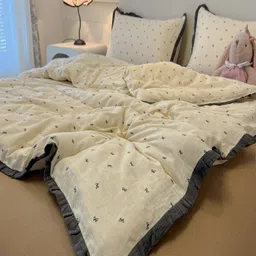 JC HOME Brown Polycotton Double Queen Regular Bedding Set-34