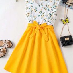 Bolly Lounge Girls Yellow & White Floral Dress-image-46
