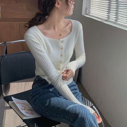 StyleCast Round Neck Long Sleeves Acrylic Cardigan-picture-7