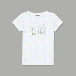 Fame Forever by Lifestyle Girls White Cotton Printed T-Shirt-image-56