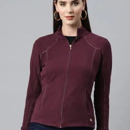 Nayam by Lakshita Maroon Fleece Solid Jackets-picture-17