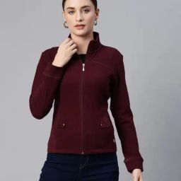 Nayam by Lakshita Maroon Fleece Solid Jackets-picture-17