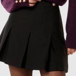 Forever New Black A-Line Solid Skirt-image-51