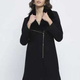 MADAME Black Solid Coat-picture-20
