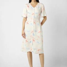 Van Heusen Off White Printed Shirt Dress-picture-19